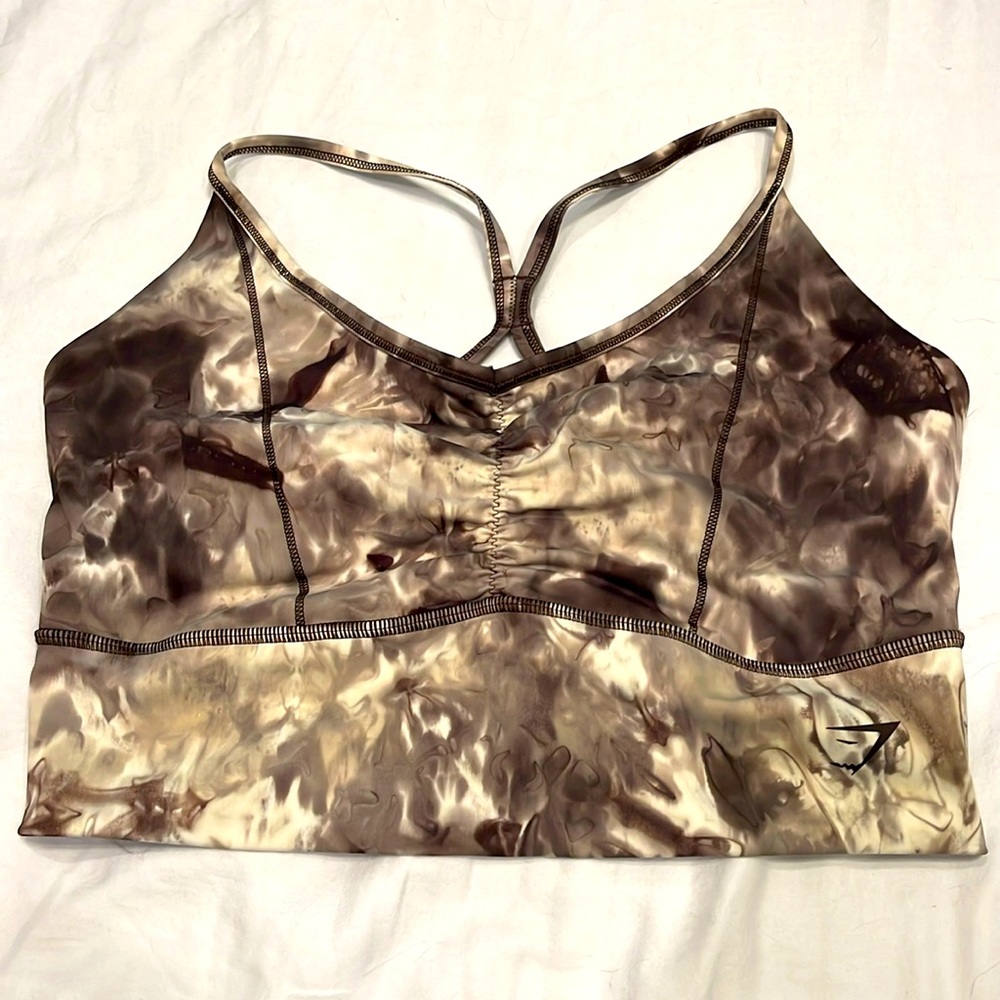 Large brown marble gymshark sports bra